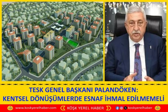 TESK GENEL BAŞKANI PALANDÖKEN: KENTSEL DÖNÜŞÜMLERDE ESNAF İHMAL EDİLMEMELİ