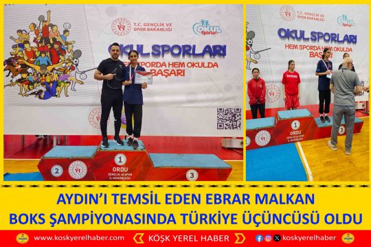 AYDIN’I TEMSİL EDEN EBRAR MALKAN BOKS ŞAMPİYONASINDA TÜRKİYE ÜÇÜNCÜSÜ OLDU