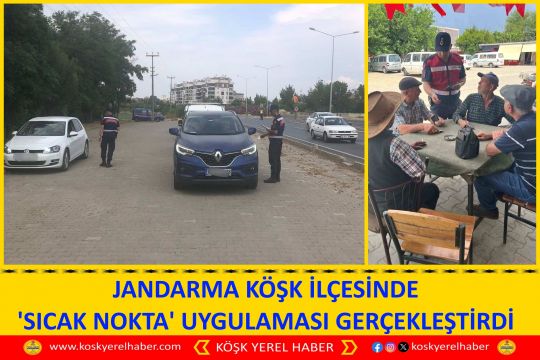 JANDARMA KÖŞK İLÇESİNDE ’SICAK NOKTA’ UYGULAMASI GERÇEKLEŞTİRDİ