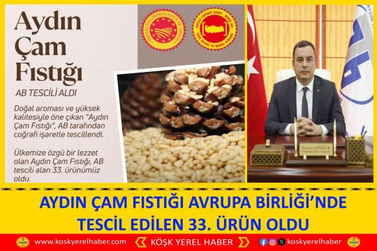 AYDIN ÇAM FISTIĞI AVRUPA BİRLİĞİ’NDE TESCİL EDILEN 33. ÜRÜN OLDU