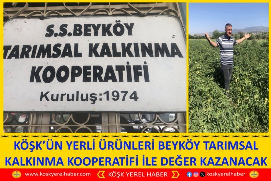 KÖŞK’ÜN YERLİ ÜRÜNLERİ BEYKÖY TARIMSAL KALKINMA KOOPERATİFİ İLE DEĞER KAZANACAK