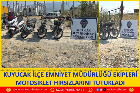 KUYUCAK İLÇE EMNİYET MÜDÜRLÜĞÜ EKİPLERİ MOTOSİKLET HIRSIZLARINI TUTUKLADI