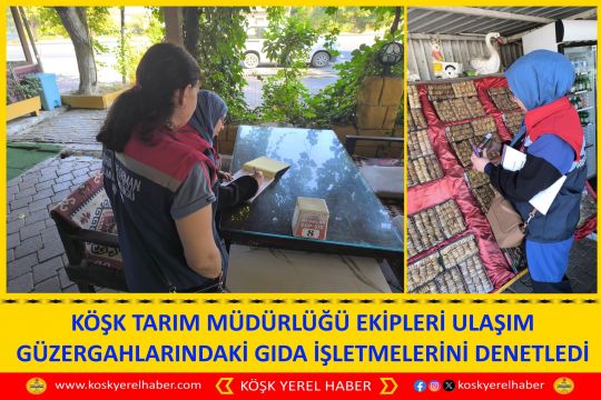KÖŞK TARIM MÜDÜRLÜĞÜ EKİPLERİ ULAŞIM GÜZERGAHLARINDAKİ GIDA İŞLETMELERİNİ DENETLEDİ