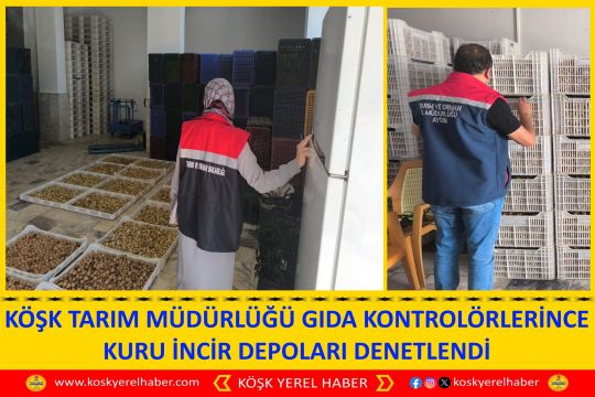 KÖŞK TARIM MÜDÜRLÜĞÜ GIDA KONTROLÖRLERİNCE KURU İNCİR DEPOLARI DENETLENDİ