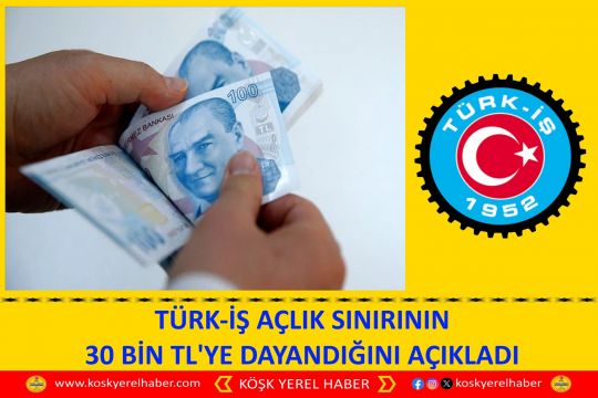 TÜRK-İŞ AÇLIK SINIRININ 30 BİN TL'YE DAYANDIĞINI AÇIKLADI