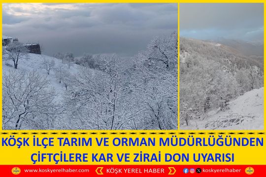 KÖŞK İLÇE TARIM VE ORMAN MÜDÜRLÜĞÜNDEN ÇİFTÇİLERE KAR VE ZİRAİ DON UYARISI