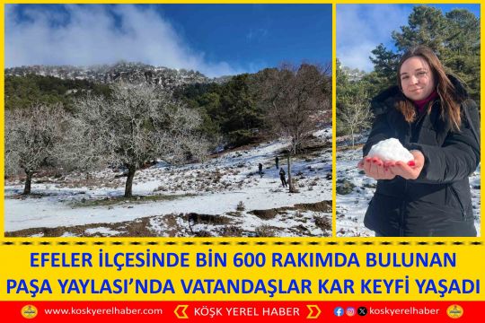 EFELER İLÇESİNDE BİN 600 RAKIMDA BULUNAN PAŞA YAYLASI’NDA VATANDAŞLAR KAR KEYFİ YAŞADI