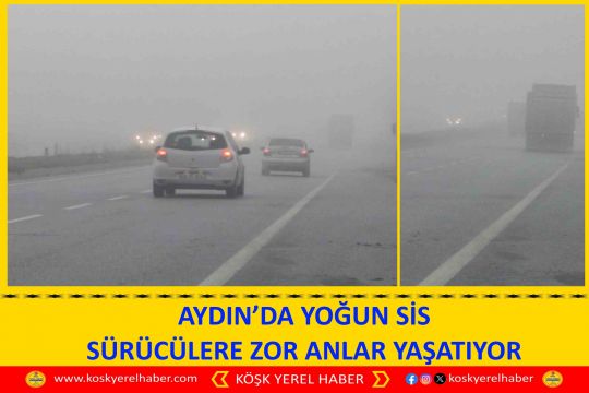 AYDIN’DA YOĞUN SİS SÜRÜCÜLERE ZOR ANLAR YAŞATIYOR