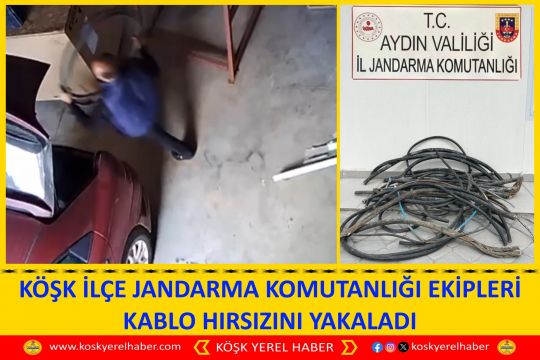 KÖŞK İLÇE JANDARMA KOMUTANLIĞI EKİPLERİ KABLO HIRSIZINI YAKALADI