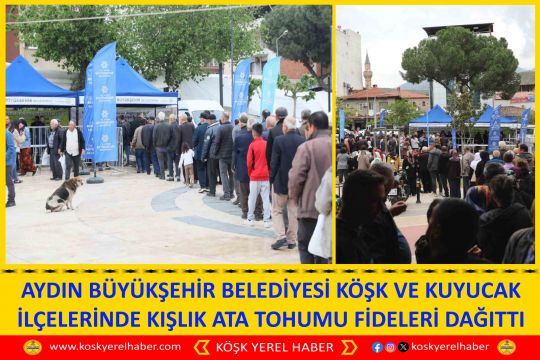 AYDIN BÜYÜKŞEHİR BELEDİYESİ KÖŞK VE KUYUCAK İLÇELERİNDE KIŞLIK ATA TOHUMU FİDELERİ DAĞITTI