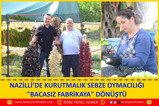 NAZİLLİ’DE KURUTMALIK SEBZE OYMACILIĞI "BACASIZ FABRİKAYA" DÖNÜŞTÜ