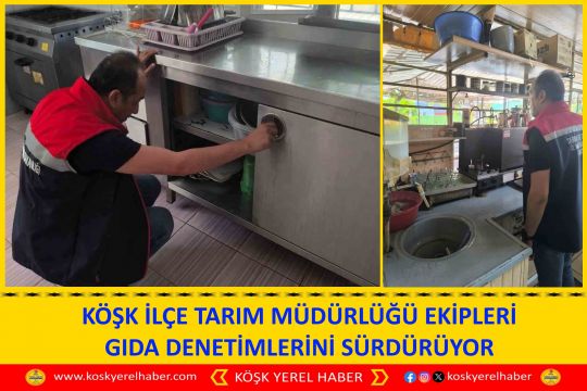 KÖŞK İLÇE TARIM MÜDÜRLÜĞÜ EKİPLERİ GIDA DENETİMLERİNİ SÜRDÜRÜYOR