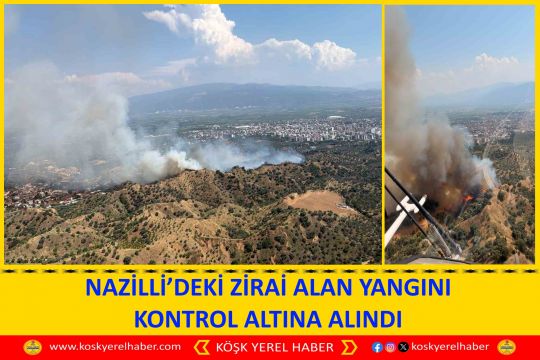 NAZILLI’DEKİ ZİRAİ ALAN YANGINI KONTROL ALTINA ALINDI
