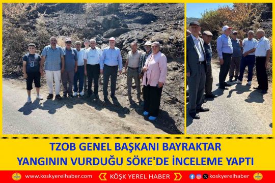 TZOB GENEL BAŞKANI BAYRAKTAR YANGININ VURDUĞU SÖKE'DE İNCELEME YAPTI